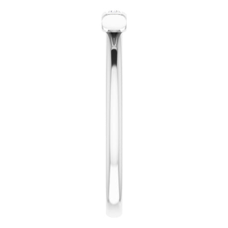 14K White 1/10 CTW Natural Diamond Bar Ring