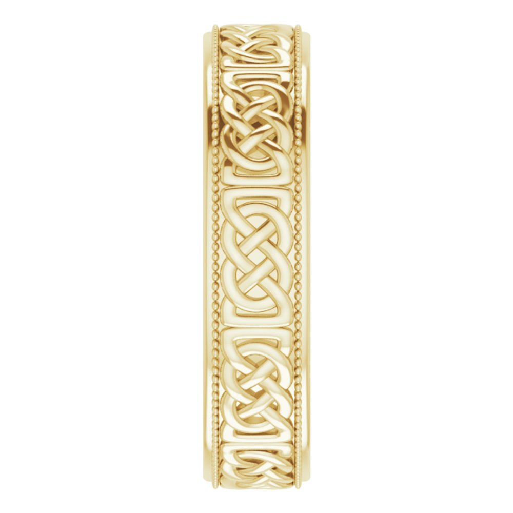 14K Yellow 6 mm Celtic-Inspired Band Size 12