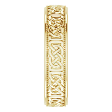 14K Yellow 6 mm Celtic-Inspired Band Size 12