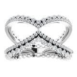 14K White Gold 1/2 CTW Natrual Diamond Negative Space Ring 