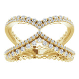 14K Yellow Gold 1/2 CTW Natrual Diamond Negative Space Ring 