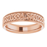 14K Rose 6 mm Celtic-Inspired Band Size 11