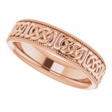 14K Rose 6 mm Celtic-Inspired Band Size 11