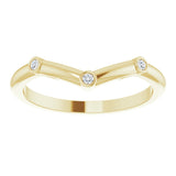 14K Yellow .03 CTW Natural Diamond Stackable  V Ring