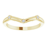 14K Yellow Gold .03 CTW Natural Diamond Stackable  V Ring