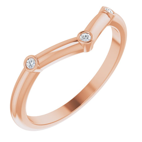 14K Rose Gold .03 CTW Natural Diamond Stackable V Ring