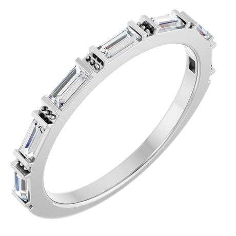 14K White 3/8 CTW Natural Diamond Anniversary Band