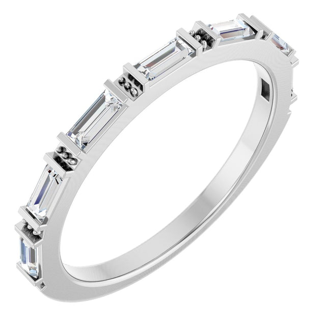 14K White 3/8 CTW Lab-Grown Diamond Anniversary Band