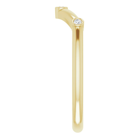 14K Yellow Gold .03 CTW Natural Diamond Stackable  V Ring