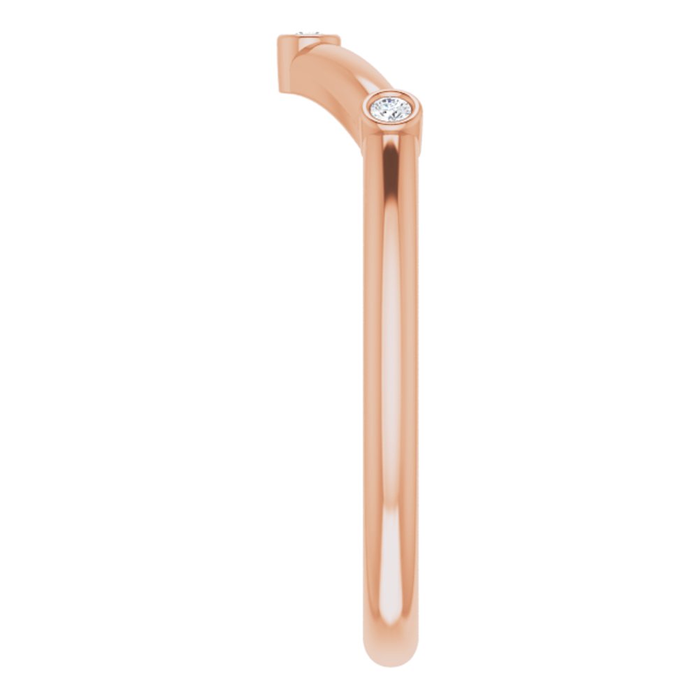 14K Rose Gold .03 CTW Natural Diamond Stackable V Ring
