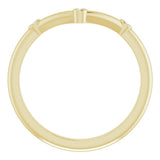 14K Yellow Gold .03 CTW Natural Diamond Stackable  V Ring
