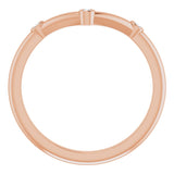 14K Rose .03 CTW Natural Diamond Stackable V Ring