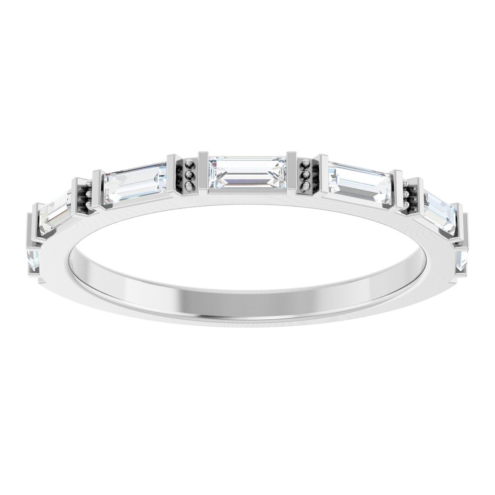 14K White 3/8 CTW Natural Diamond Anniversary Band