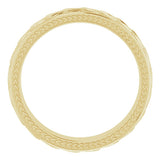 10K Yellow Gold 5 mm Milgrain Edge Wheat Pattern Flat Band Size 10.5
