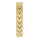 10K Yellow Gold 5 mm Milgrain Edge Wheat Pattern Flat Band Size 10.5