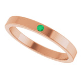 14K Rose Natural Emerald Family Stackable Ring