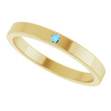 14K Yellow Gold Natural Aquamarine Family Stackable Ring