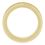14K Yellow Gold 5 mm Milgrain Edge Wheat Pattern Flat Band Size 8