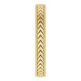10K Yellow Gold 3 mm Milgrain Edge Wheat Pattern Flat Band Size 5