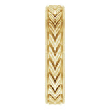 14K Yellow Gold 5 mm Milgrain Edge Wheat Pattern Flat Band Size 11.5