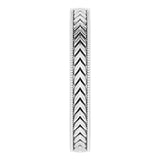 14K White Gold 3 mm Milgrain Edge Wheat Pattern Flat Band Size 5.5