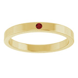 14K Yellow Natural Mozambique Garnet Family Stackable Ring