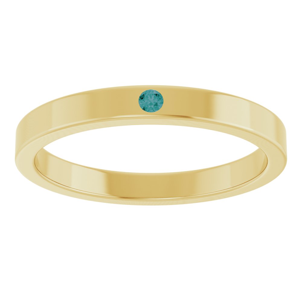 14K Yellow Gold Natural Alexandrite Family Stackable Ring