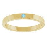 14K Yellow Natural Aquamarine Family Stackable Ring