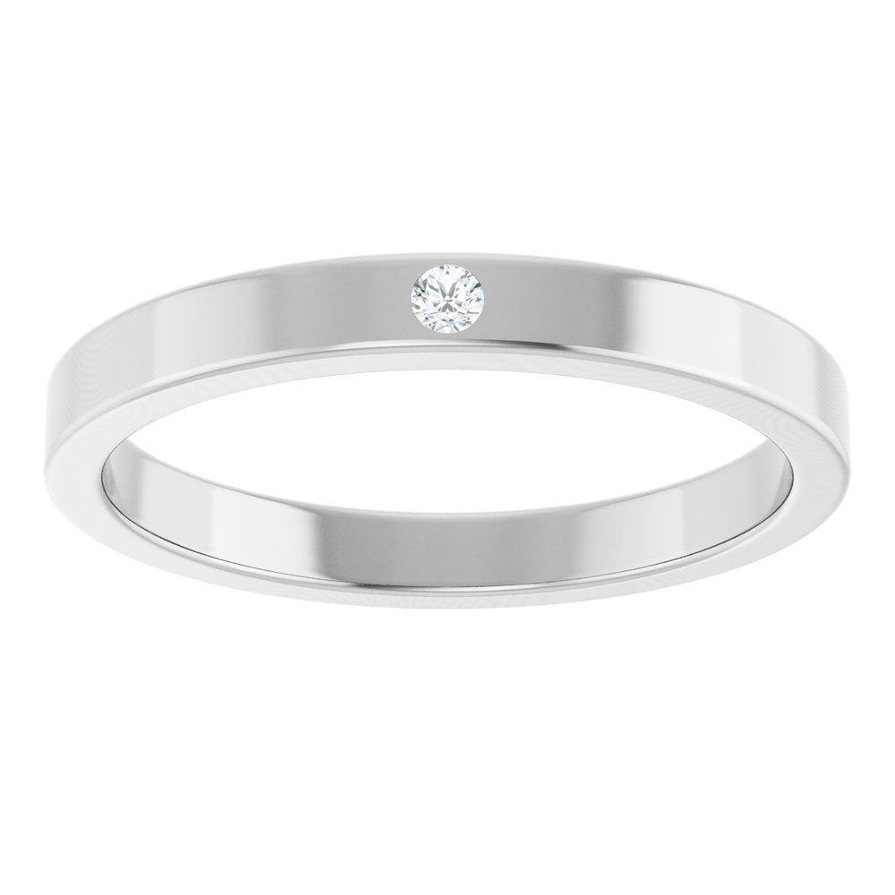 Sterling Silver .02 CTW Natural Diamond Family Stackable Ring