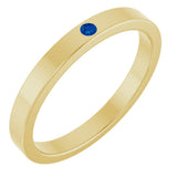 14K Yellow Gold Lab-Grown Blue Sapphire Family Stackable Ring