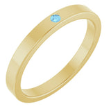 14K Yellow Gold Natural Aquamarine Family Stackable Ring