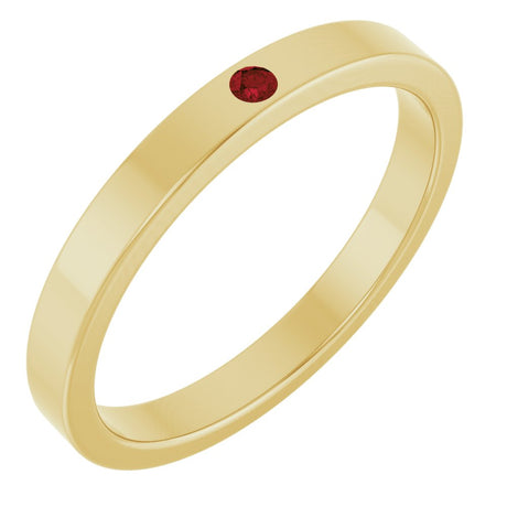 14K Yellow Natural Mozambique Garnet Family Stackable Ring