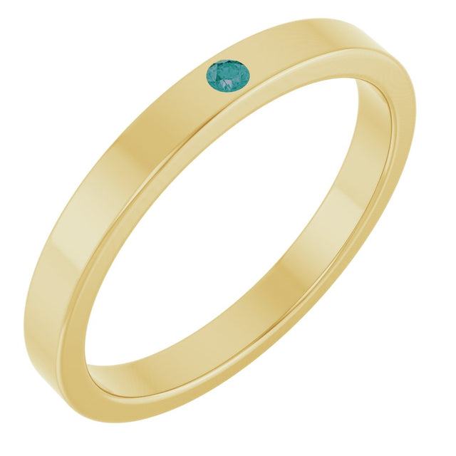 14K Yellow Gold Natural Alexandrite Family Stackable Ring