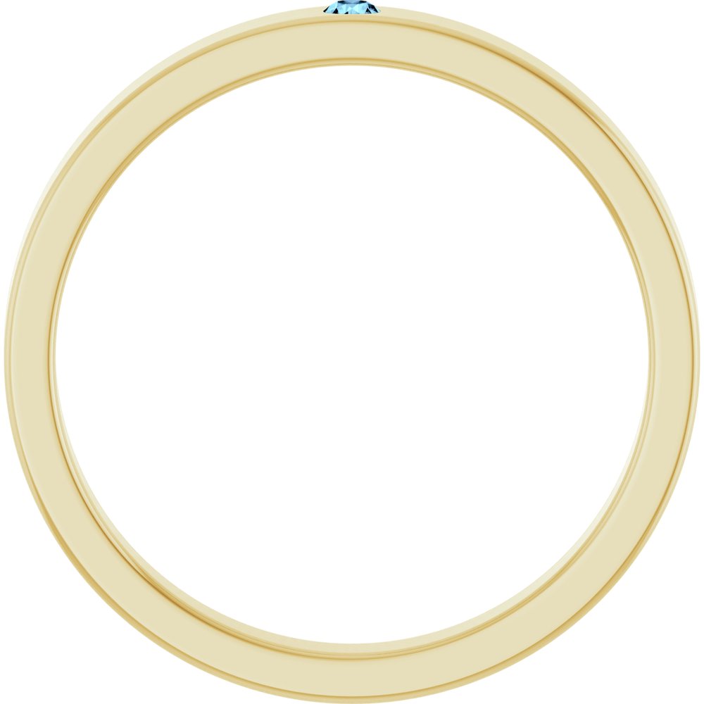 14K Yellow Gold Natural Aquamarine Family Stackable Ring