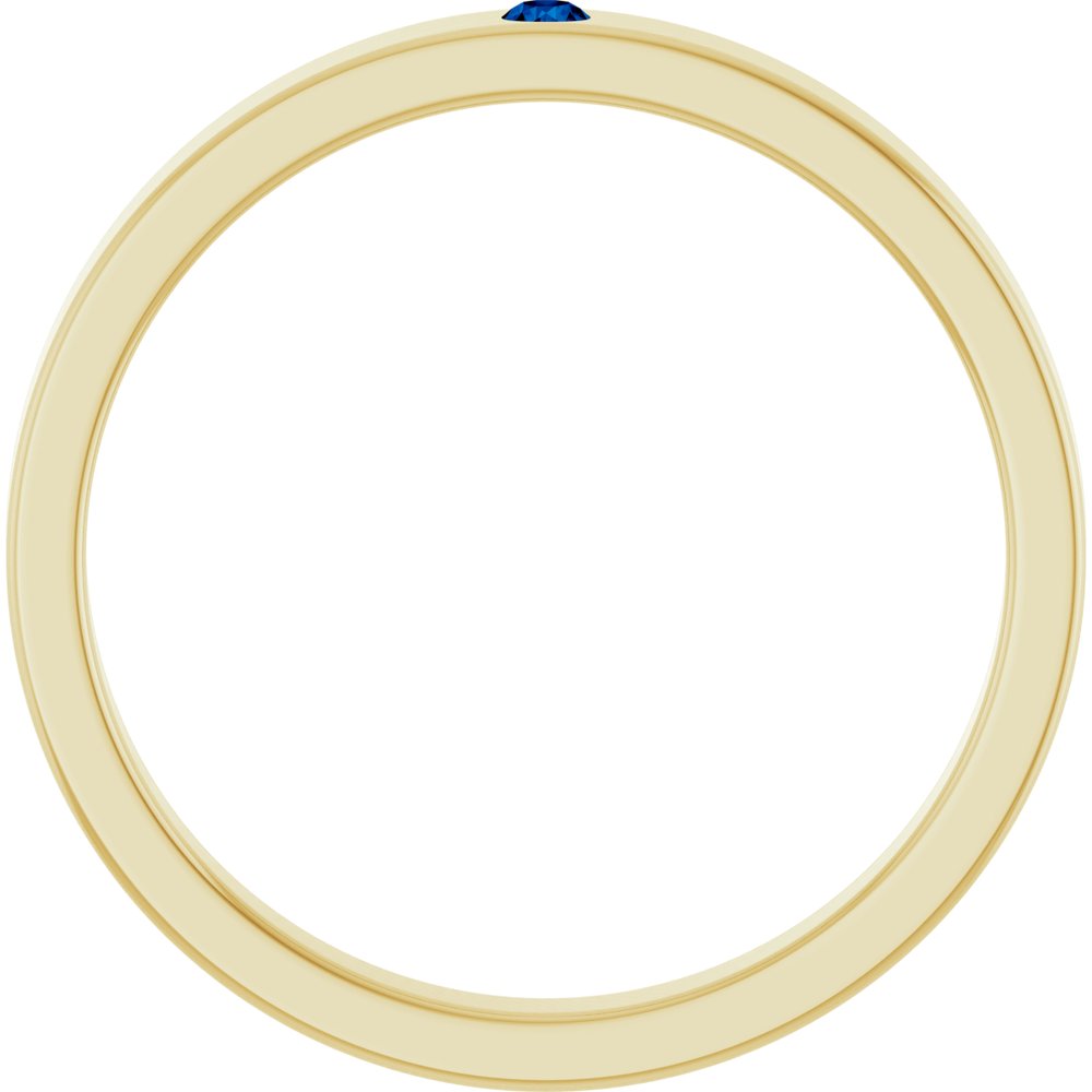 14K Yellow Gold Lab-Grown Blue Sapphire Family Stackable Ring