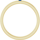 14K Yellow Gold Lab-Grown Blue Sapphire Family Stackable Ring