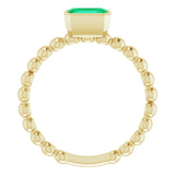 14K Yellow Lab-Grown Emerald Family Stackable Ring