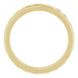 14K Yellow Gold 5 mm Milgrain Edge Wheat Pattern Flat Band Size 11.5