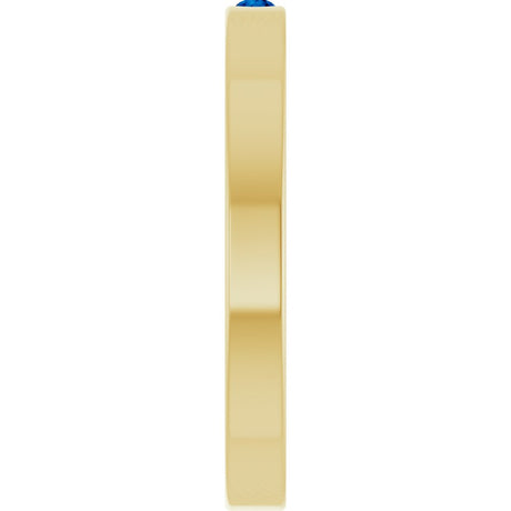 14K Yellow Gold Lab-Grown Blue Sapphire Family Stackable Ring