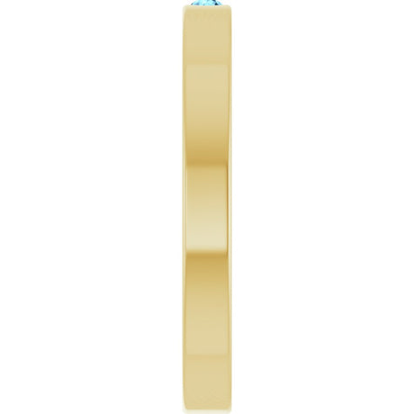 14K Yellow Gold Natural Aquamarine Family Stackable Ring