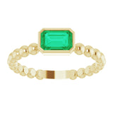 14K Yellow Lab-Grown Emerald Family Stackable Ring