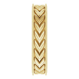 14K Yellow Gold 5 mm Milgrain Edge Wheat Pattern Flat Band Size 8