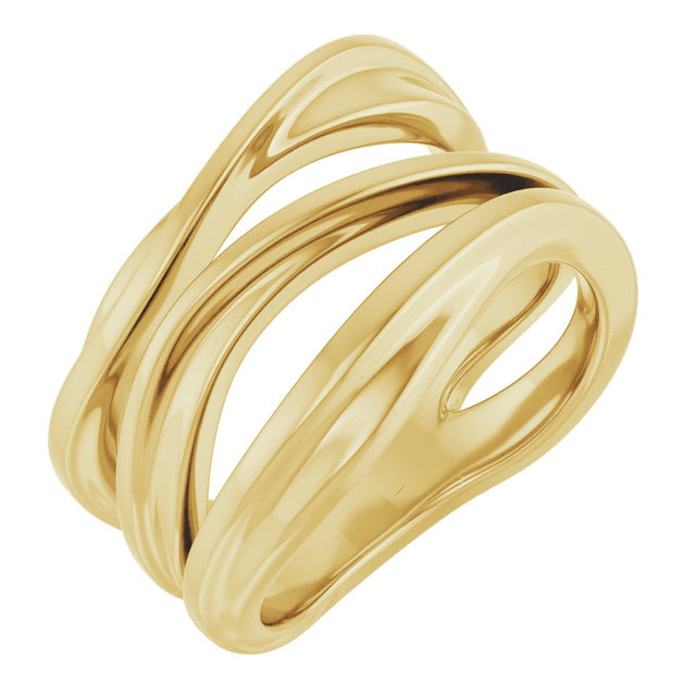 14K Yellow Negative Space Ring