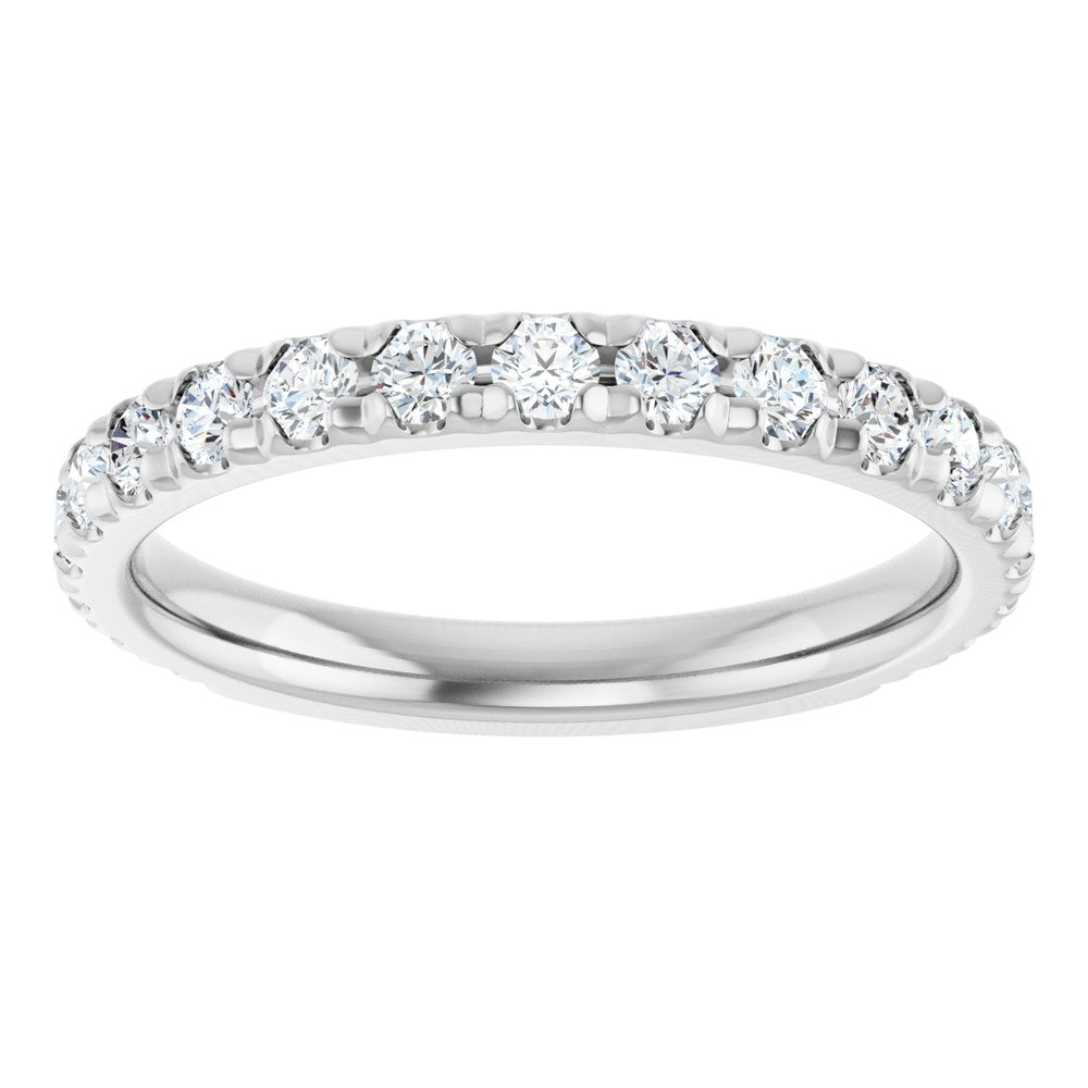 14K White Gold 3/4 CTW Natural Diamond French-Set Anniversary Band
