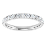 14K White Gold 3/4 CTW Natural Diamond French-Set Anniversary Band