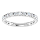 14K White 3/4 CTW Natural Diamond French-Set Anniversary Band