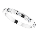 14K White 1/8 CTW Natural Diamond Anniversary Band