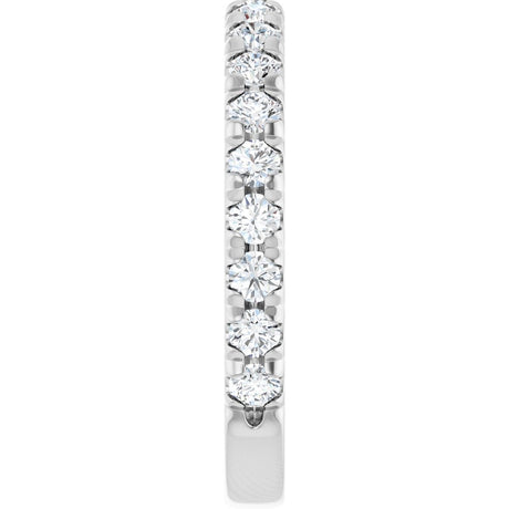 14K White Gold 3/4 CTW Natural Diamond French-Set Anniversary Band