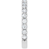14K White 3/4 CTW Natural Diamond French-Set Anniversary Band
