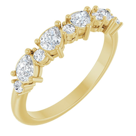 14K Yellow 5/8 CTW Natural Diamond Anniversary Band